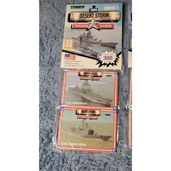 Set of 5 Vintage 1991 Troops Desert Storm Series I Trading Cards 12 Cards ea NIP - Picture 4 of 6